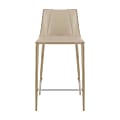 Eurostyle Kalle Faux Leather Counter Height Stool With Back, Light Gray 1 thumbnail image