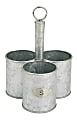 Mind Reader Utensil Holder Silverware Organizer Caddy, 9-3/4"H x 6-3/4"W x 7-1/2"D, Silver 1 thumbnail image