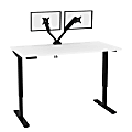 Bestar Universel Electric 60"W Standing Desk With Dual Monitor Arm, White