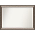Amanti Art Non-Beveled Rectangle Framed Bathroom Wall Mirror, 28-1/4” x 40-1/4”, Lyla Ornate Silver