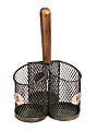 Mind Reader Wood 3-Compartment Utensil Caddy, 10-1/4"H x 7"W x 7"D, Brown 1 thumbnail image