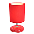 Simple Designs Stonies Small Stone Look Table Bedside Lamp, Red