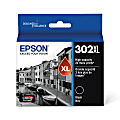 Epson® 302XL Claria® Premium Black High-Yield Ink Cartridge, T302XL020-S