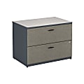 Bush Business Furniture Office Advantage 36"W Lateral 2-Drawer File Cabinet, Slate/White Spectrum, Standard Delivery