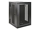 Tripp Lite 18U Wall Mount Rack Enclosure Server Cabinet Swinging Hinged Door Deep - Rack cabinet - wall mountable - black - 18U - 19"