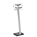 Durable Info Sign Duo Floor Sign Stand, 46 1/2"H x 11"W x 11 1/2"D, Black/Silver 1 thumbnail image