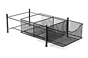 Mind Reader 3-Compartment Storage Basket, 5-3/8"H x 15-1/2"W x 9-3/8"D, Black