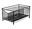 Mind Reader Storage Basket With Sliding Drawer, 7-1/2"H x 9-3/8"W x 15-3/8"D, Black 1 thumbnail image