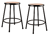 National Public Seating Hardboard Science Stools, 24"H, Brown/Black, Pack Of 2 Stools