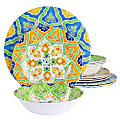 Elama Stapanya 12-Piece Melamine Dinnerware Set, Multicolor
