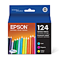 Epson® 124 DuraBrite® Ultra Cyan, Magenta, Yellow Ink Cartridges, Pack Of 3, T124520