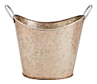 Mind Reader Copper-Plated Galvanized Metal Heavy-Duty Beverage Bucket, Brown