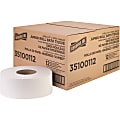 Genuine Joe Jumbo Jr Dispenser Bath Tissue Roll - 2 Ply - 3.30" x 1000 ft - 8.88" Roll Diameter - White - Fiber - 12 / Carton