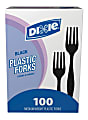 Dixie® Medium-Weight Utensils, Forks, Black, Box Of 100