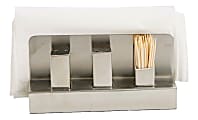 Mind Reader Stainless Steel Salt, Pepper, Toothpick And Napkin Holder, 3"H x 6"W x 2"D, Silver 1 thumbnail image