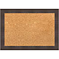 Amanti Art Cork Bulletin Board, 20" x 14", Natural, Whiskey Brown Rustic Wood Frame