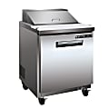 Edgecraft Maxx-Cold MXCR29SHC 7 Cu Ft 1-Door Refrigerated Stainless-Steel Sandwich/Salad Prep Station, Silver