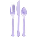 Amscan Boxed Heavyweight Cutlery Assortment, Lavender, 200 Utensils Per Pack, Case Of 2 Packs