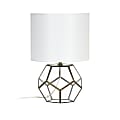 Lalia Home Transparent Octagonal Table Lamp, 15-1/2"H, White Shade/Brass Base 1 thumbnail image