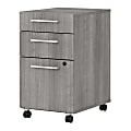 Bush Business Furniture 400 Series 20-1/6"D Vertical 3-Drawer Mobile File Cabinet, Platinum Gray, Standard Delivery