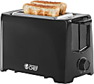 Commercial Chef 2-Slice Toaster, 6-1/2"H x 9-7/8"W x 5-13/16"D, Black