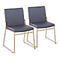LumiSource Dutchess Contemporary Dining Chairs, Gray/Gold, Set Of 2 Chairs 1 thumbnail image