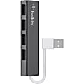 Belkin 4-Port Ultra-Slim Travel Hub - USB - External - 4 USB Port(s) - 4 USB 2.0 Port(s) - PC, Mac