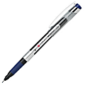 FORAY® Marker-Style Porous Point Pens With Soft Grips, Fine Point, 0.5 mm, Silver Barrel, Blue Ink, Pack Of 12