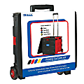 BAZIC Products Folding Cart On Wheels With Lid Cover, 18"H x 15"W x 16"D, Black/Red 1 thumbnail image