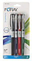 FORAY® Marker-Style Porous Point Pens With Soft Grips, Fine Point, 0.5 mm, Silver Barrel, Assorted Ink Colors, Pack Of 4 1 thumbnail image