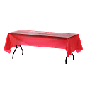 Genuine Joe Plastic Table Covers, 54" x 108", Red, Pack Of 6 1 thumbnail image