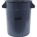 Genuine Joe Heavy-Duty Trash Container, 32 Gallons, Gray