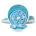 Elama Telly 12-Piece Melamine Dinnerware Set, Teal 1 thumbnail image