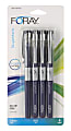 FORAY® Porous Point Pens, Fine Point, 0.5 mm, Silver Barrels, Blue Ink, Pack Of 4