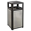 Safco Evos Series Steel Waste Receptacle, 38-Gallon, Black/Gray