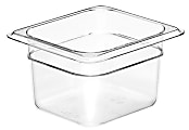 Cambro Camwear GN 1/6 Size 4" Food Pans, 4”H x 6-3/8”W x 7”D, Clear, Set Of 6 Pans 1 thumbnail image