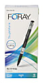 FORAY® Marker-Style Porous Point Pens With Soft Grips, Medium Point, 0.7 mm, Silver Barrels, Black Ink, Pack Of 12