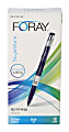 FORAY® Marker-Style Porous Point Pens With Soft Grips, Medium Point, 0.7 mm, Silver Barrels, Blue Ink, Pack Of 12