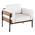 LumiSource Kari Farmhouse Faux Leather Accent Chair, Black/Brown/White 1 thumbnail image