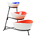 Gibson Home Crenshaw 4-Piece 3-Tier Serving Bowl Set, Assorted Colors 1 thumbnail image