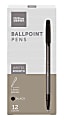 Office Depot® Brand Tinted Ballpoint Stick Pens, Medium Point, 1.0 mm, Black Barrel, Black Ink, Pack Of 12 1 thumbnail image
