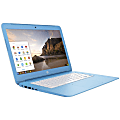 HP Chromebook 14-ak000 14-ak020nr 14" Chromebook - Intel Celeron N2840 Dual-core (2 Core) 2.16 GHz - 2 GB DDR3L SDRAM - Chrome OS - 1366 x 768 - BrightView - Snow White, Sky Blue 1 thumbnail image