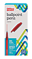 Office Depot® Brand Ballpoint Stick Pens, Medium Point, 1.0 mm, Red Barrel, Red Ink, Pack Of 12 1 thumbnail image