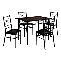Monarch Specialties 43"W Rectangular Table With 4 Chairs, Cappuccino/Black