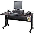 Safco® Reversible-Top Computer Desk, 54"W, Mahogany & Medium Oak/Black