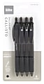 Office Depot® Brand Callisto Soft-Grip Retractable Ballpoint Pens, Medium Point, 1.0 mm, Black Barrel, Black Ink, Pack Of 4 1 thumbnail image
