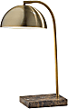 Adesso® Paxton Desk Lamp, 18"H, Antique Brass Shade/Brown Marble Base