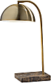 Adesso® Paxton Desk Lamp, 18"H, Antique Brass Shade/Brown Marble Base 1 thumbnail image