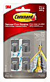 Command Damage-Free Removable Metal Hooks, Small, 5/8" x 3/4" x 1 1/4", Stainless Steel, Pack Of 4 Hooks 1 thumbnail image