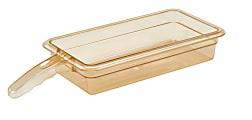 Cambro H-Pan High-Heat Food Pans, Single Handle, 6-15/16"H x 12-3/4"W x 2-1/2"D, Amber, Pack Of 6 Pans